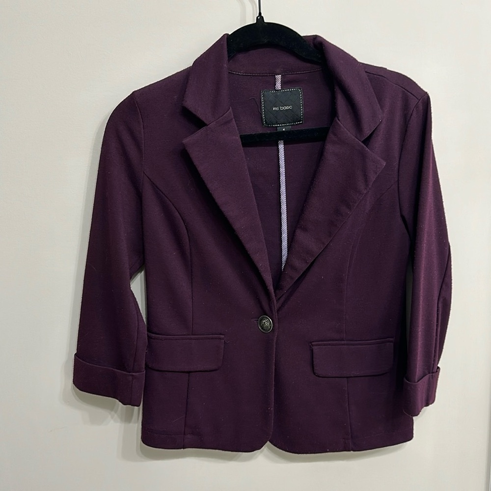 Purple 3/4 Sleeve Blazer
